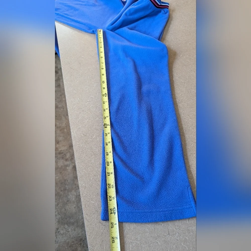 LL Bean Girls Cornflower Blue Fleece Warmup Suit Top 14/16 Pants 12 EUC